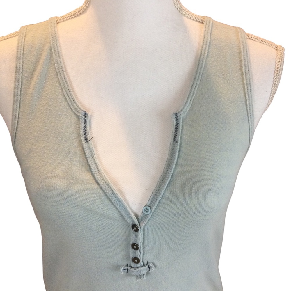 Free People We The Free Shake It Up Light Blue Tank Tee Size Medium - Picture 3 of 13